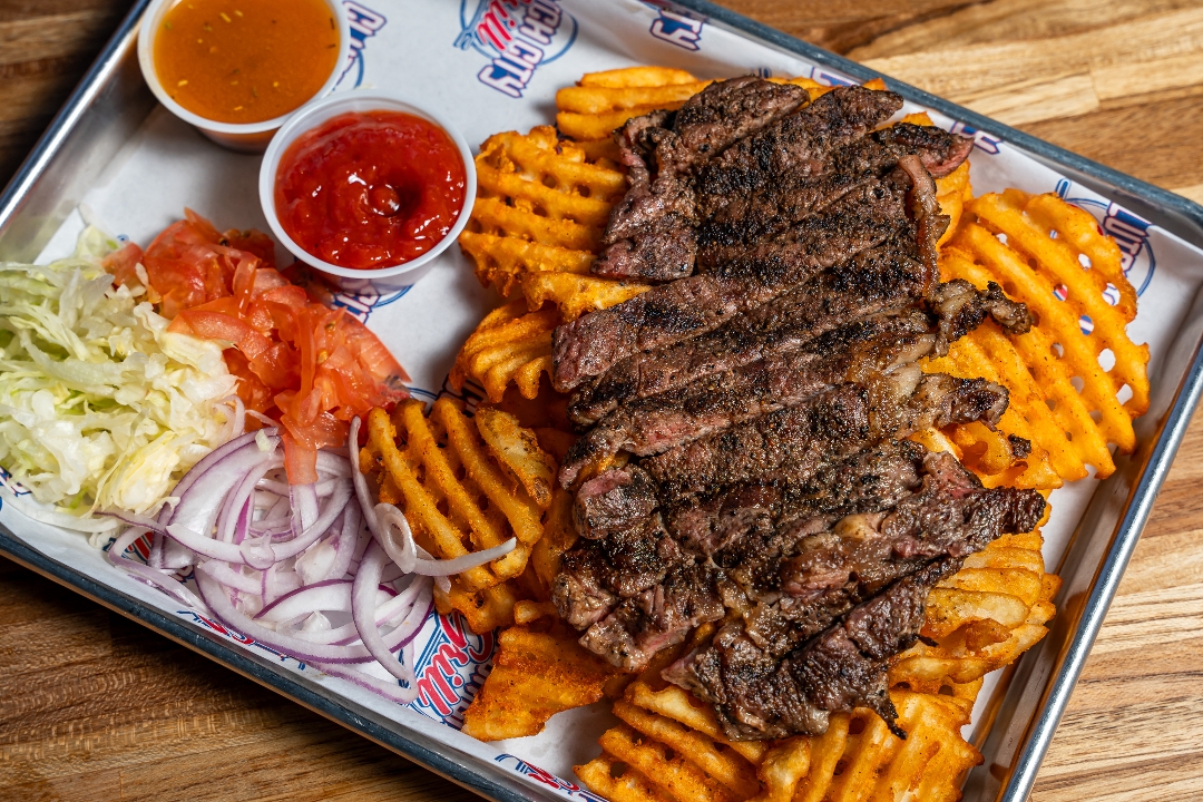 Grilled Ribeye Steak w/ Fries (Steak + Fries).