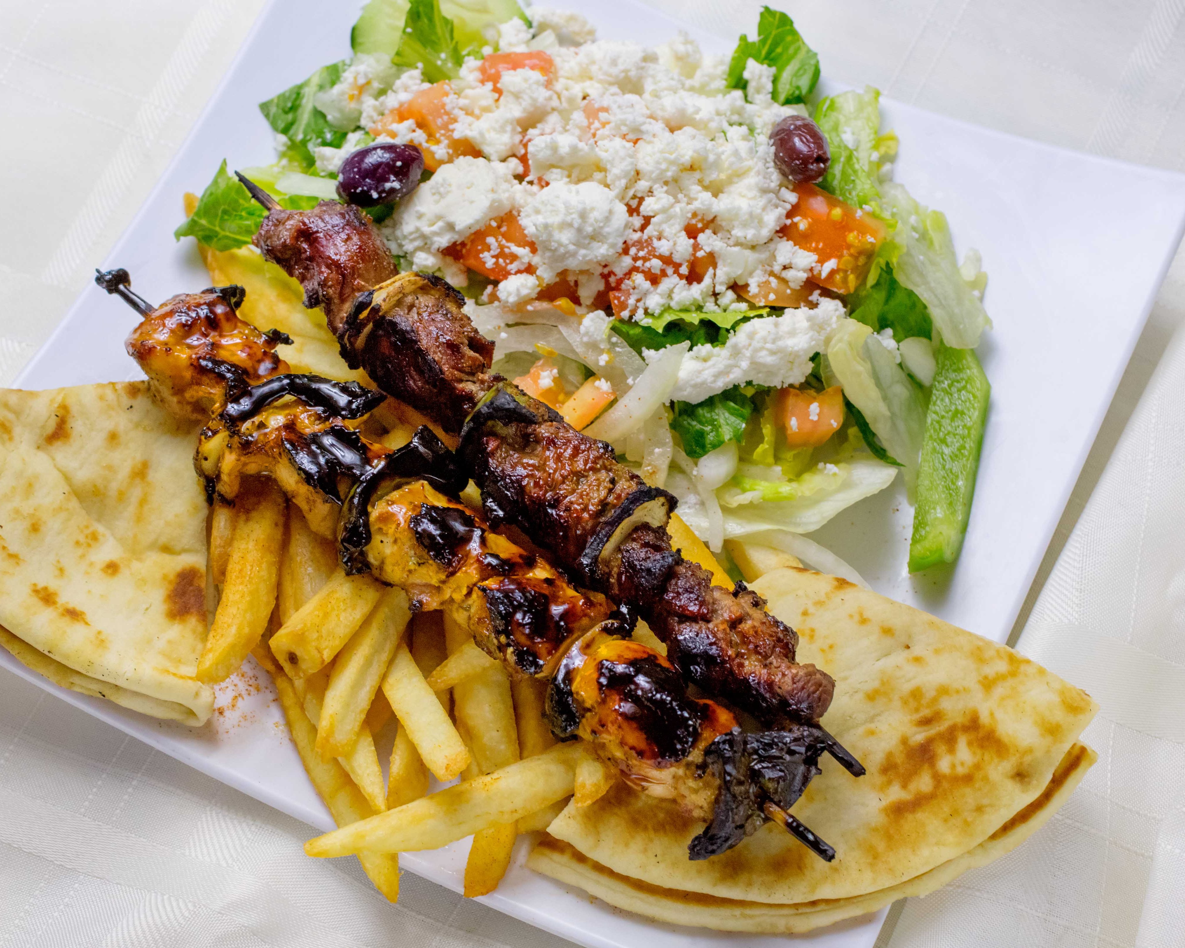Chicken Kabob Plate.