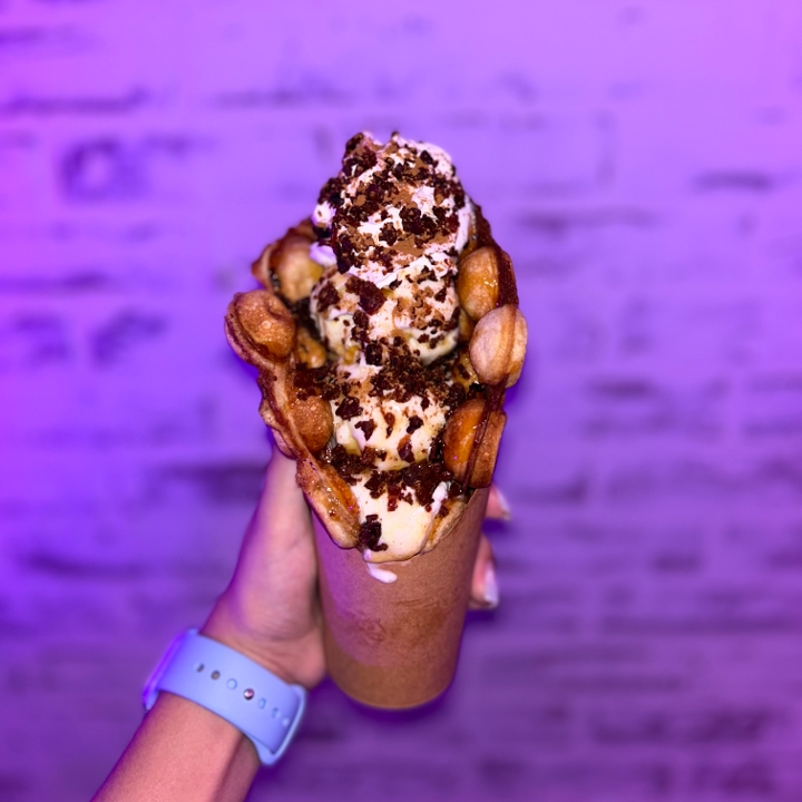 Maple Bacon Bubble Waffle.