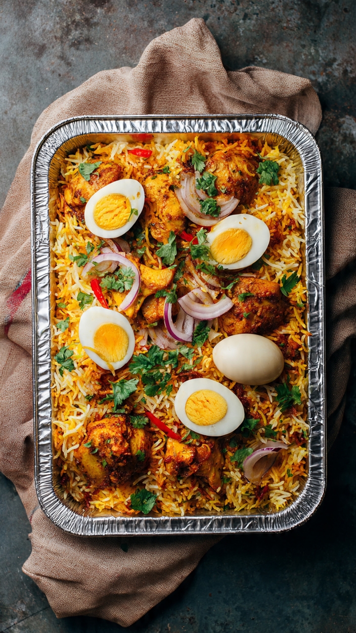 Party Tray - Bezawada Boneless Chicken Biryani.