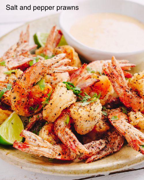 SALT AND PEPPER PRAWNS.
