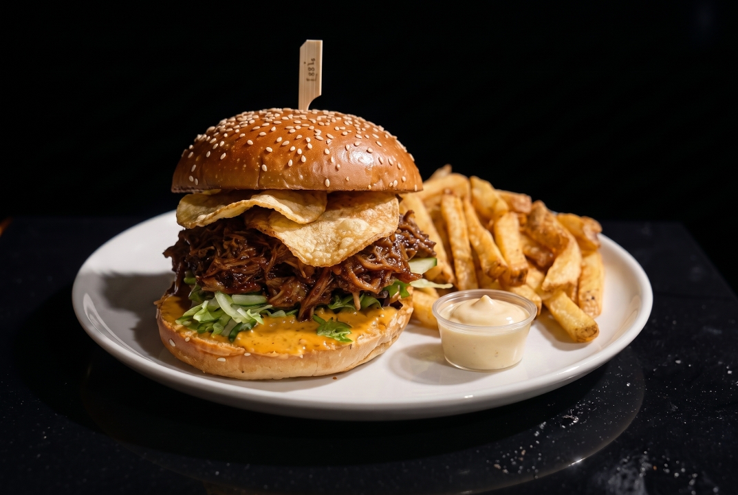 Knife and Fork Crunch Burger.