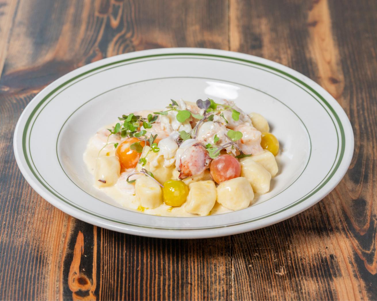 Maine lobster & shrimp lemon gnocchi.