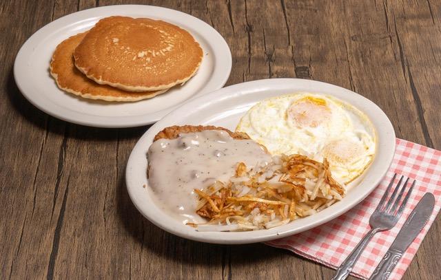 Country Fried Steak and Eggs.