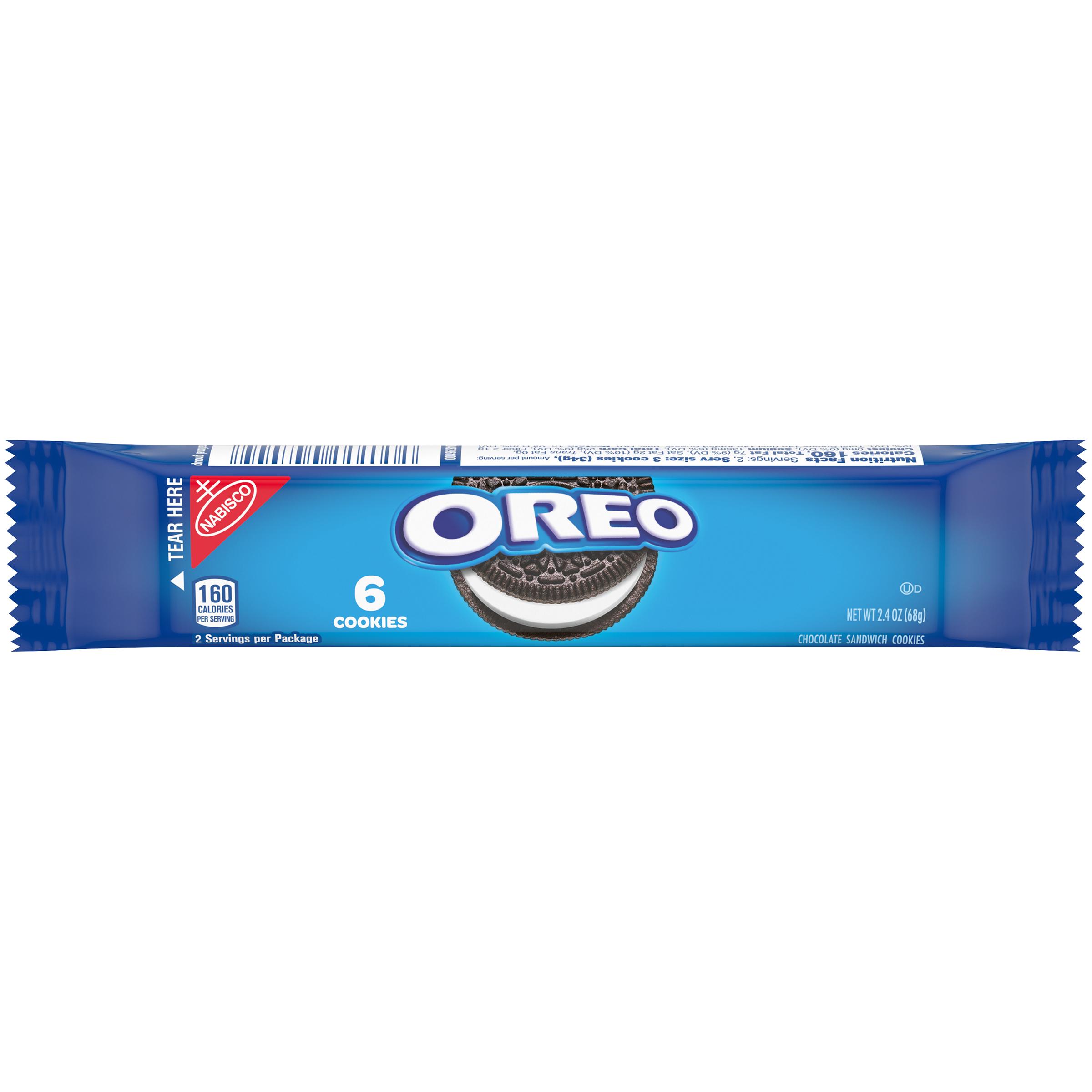 OREO Chocolate Sandwich Cookies Original Flavor 1 Snack Pack (6 Cookies Total).