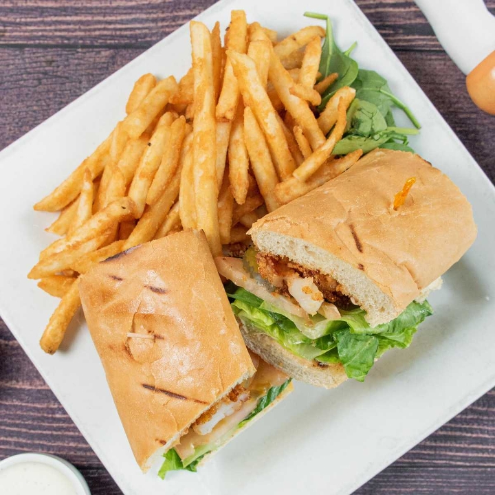 SHRIMP PO'BOY SANDWICH.