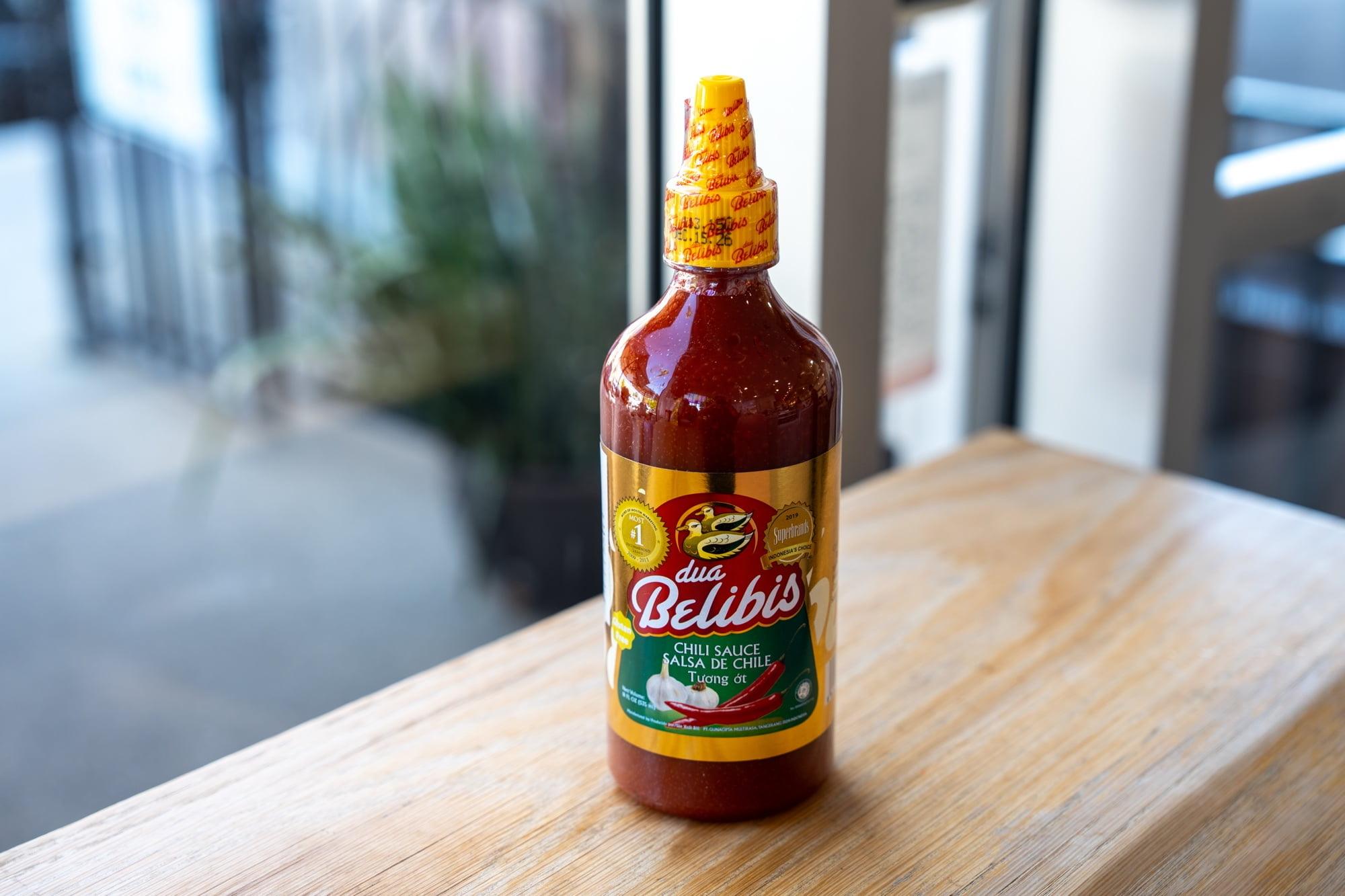 Belibis Hot Sauce Bottle.