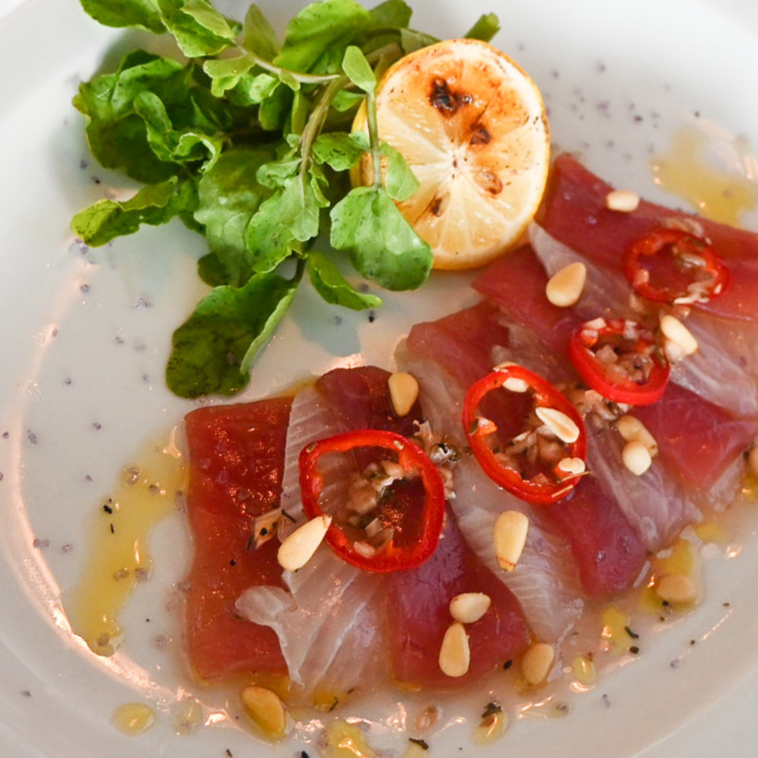 Carpaccio of Ahi and Kanpachi*.