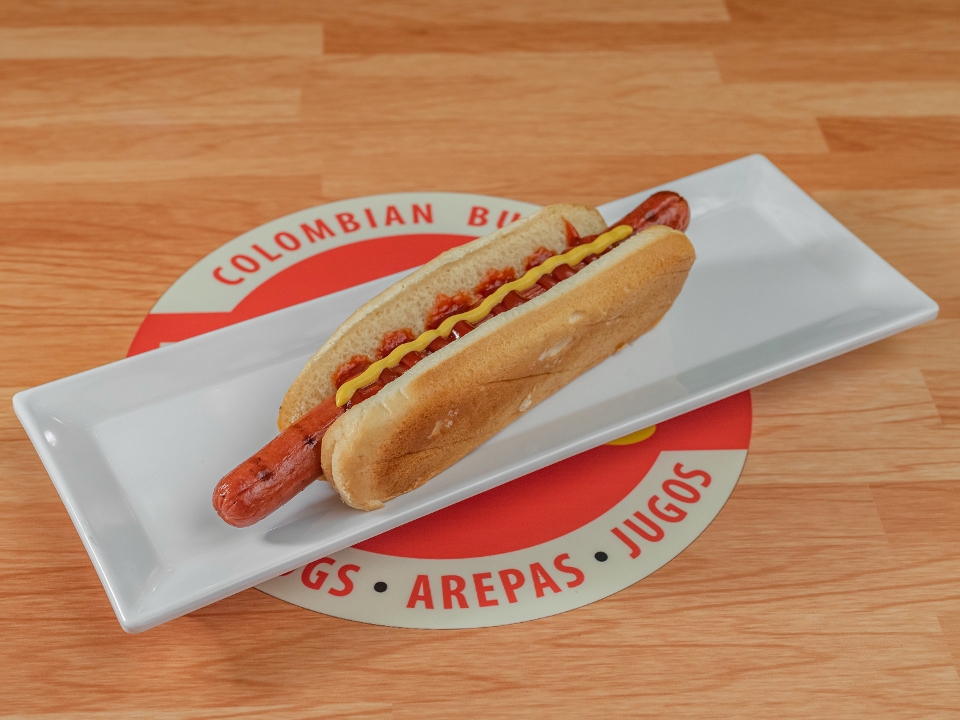 Hot Dog plain with Fries.