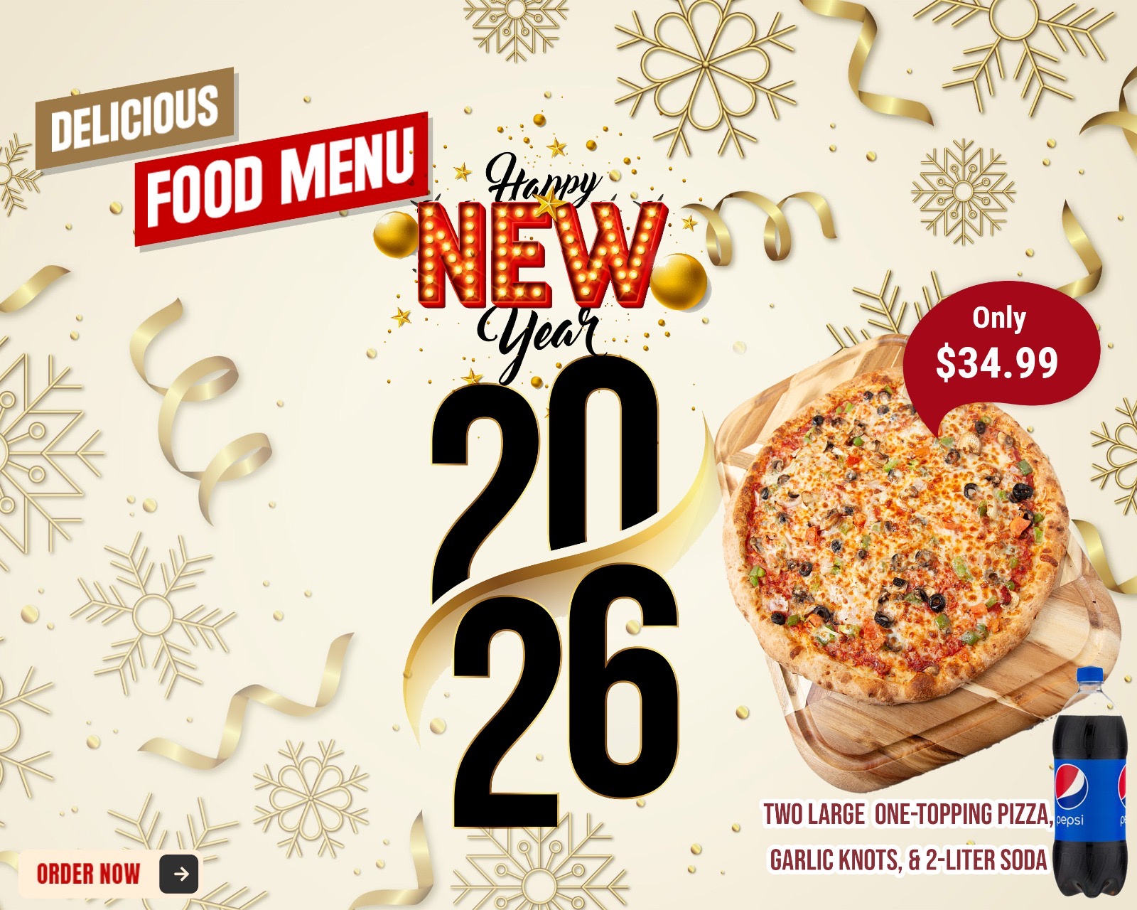 New year Day Feast! 🍕.