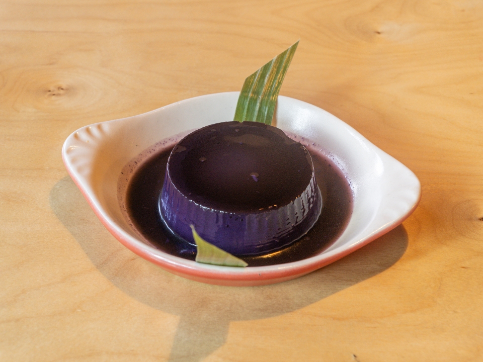 Ube (purple yam) flan.
