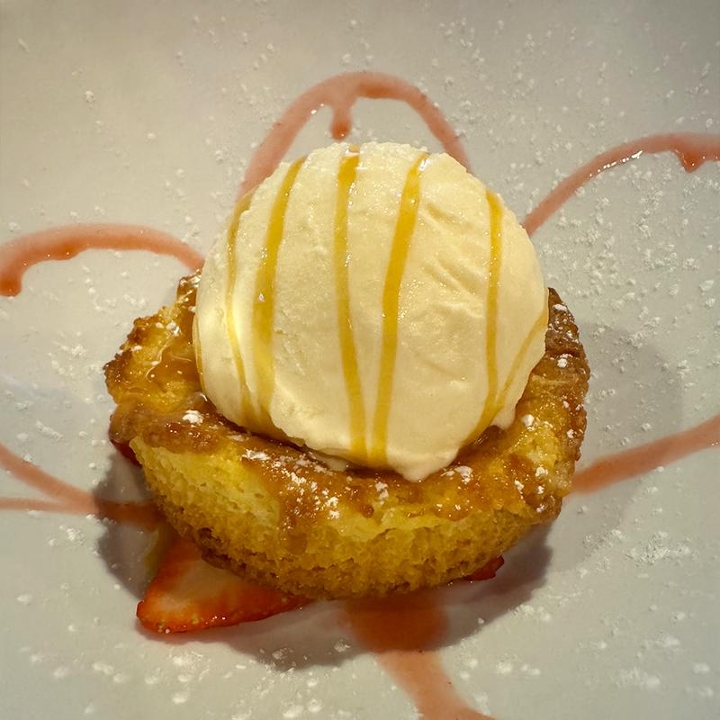 Brown Butter Cake with Ice Cream.