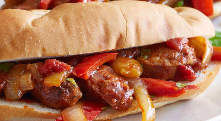 Sausage & Peppers Hot Sandwich.