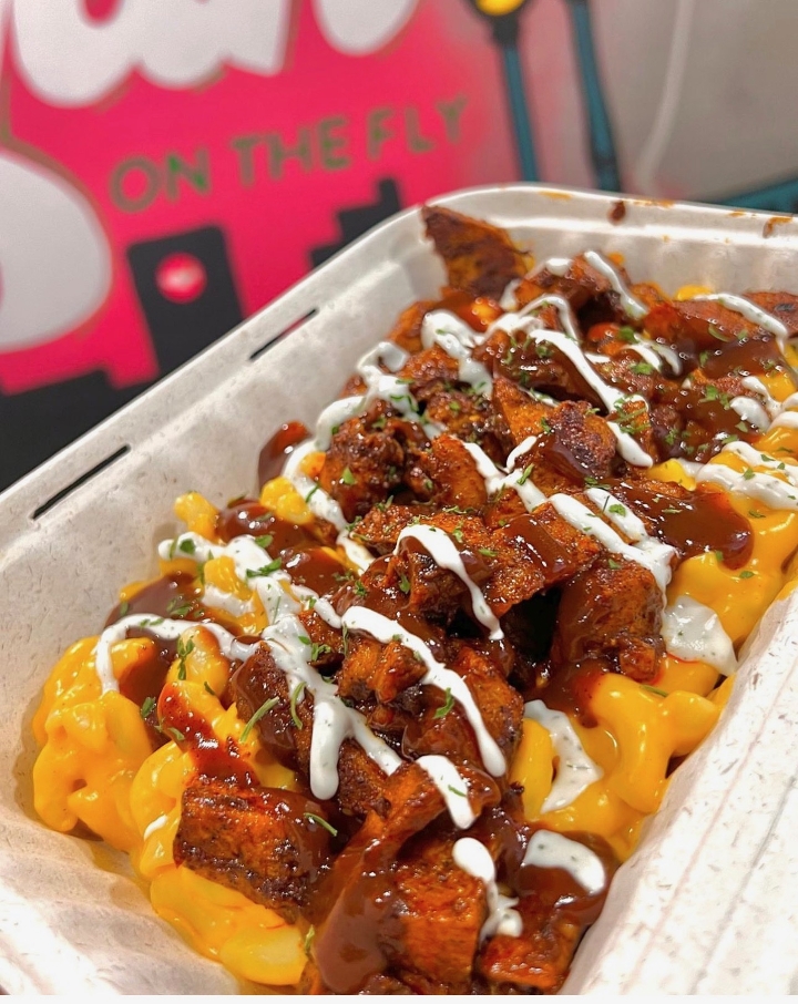 Jerk Chicken Mac Bowl.