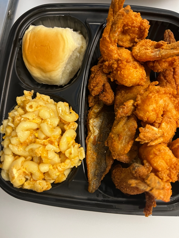 Fried SWAI Catfish Platter 1/2 lb with Shrimp.