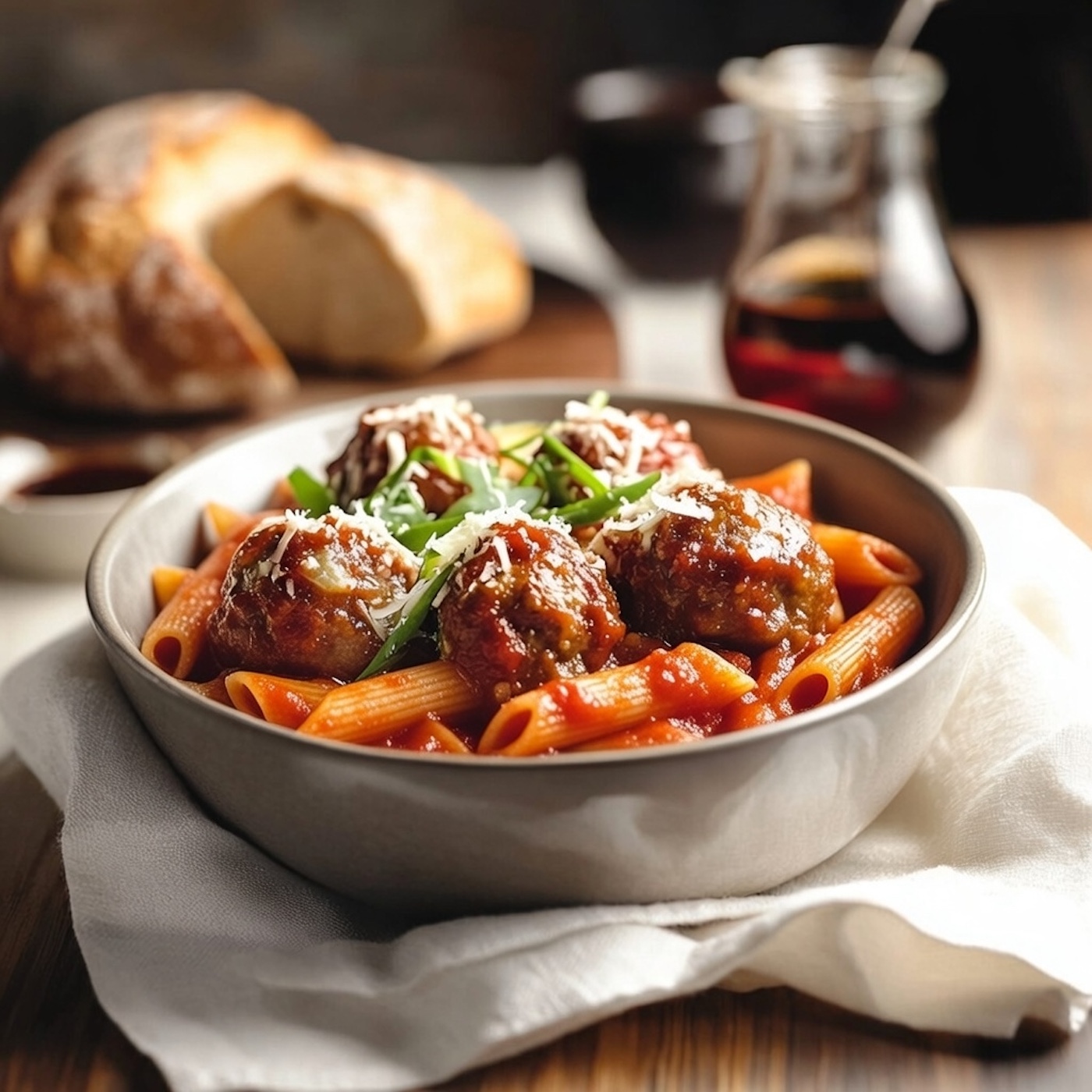 GF Meatballs Marinara (Gluten Free Pasta, Meat Balls, Pomodoro Sauce, Scallions, Parmesan) copy.