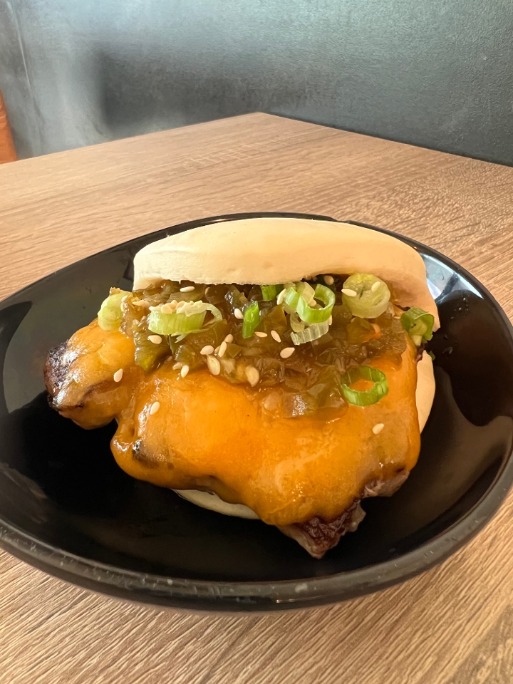Bun Of The Month: Grilled Beef & Cheddar Bun.