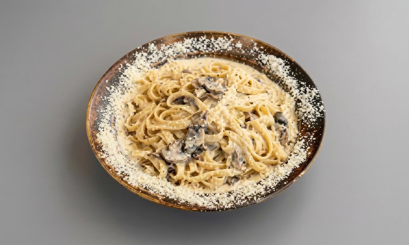 Truffle Fettuccine Alfredo Pasta.