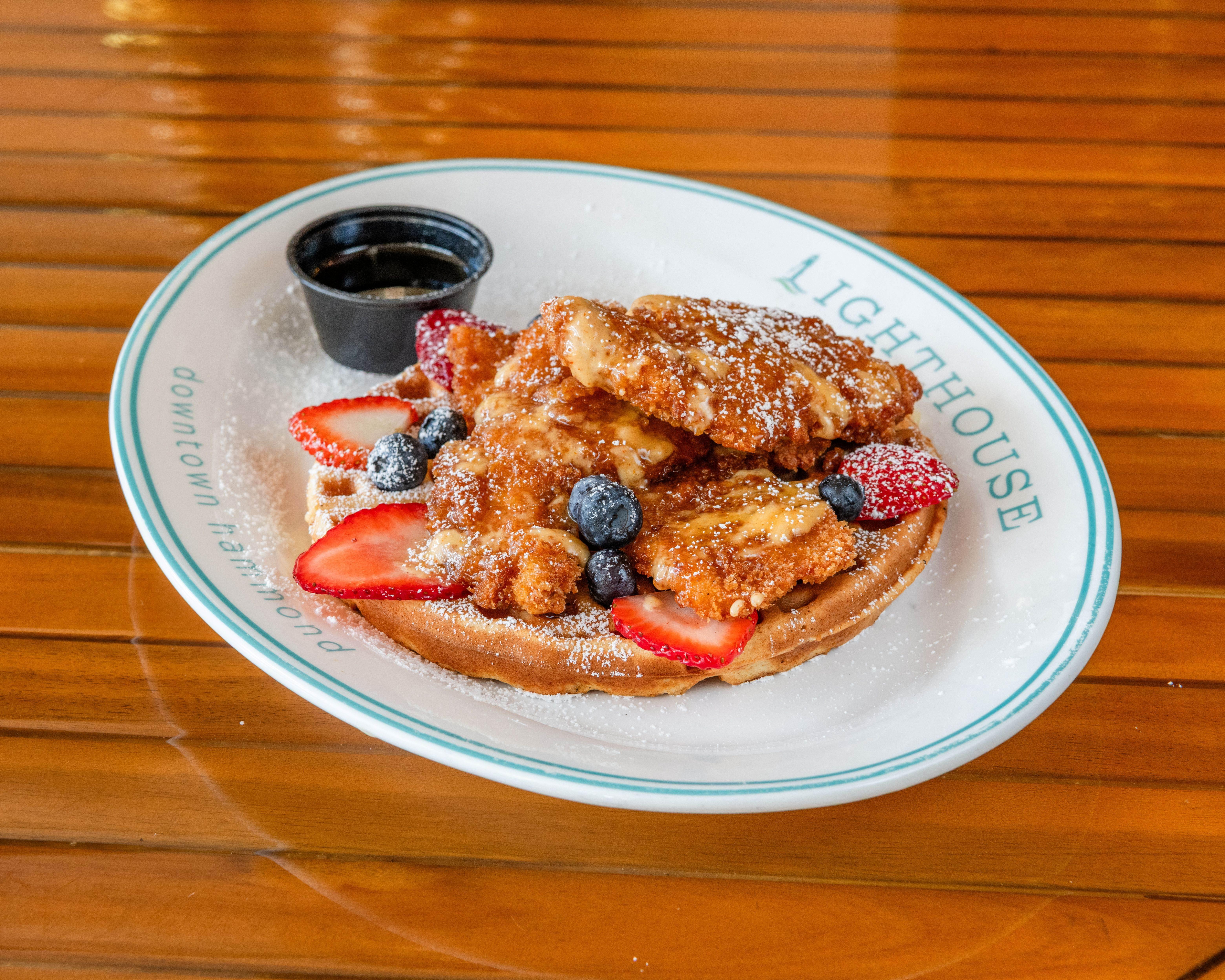 CHICKEN AND WAFFLES.