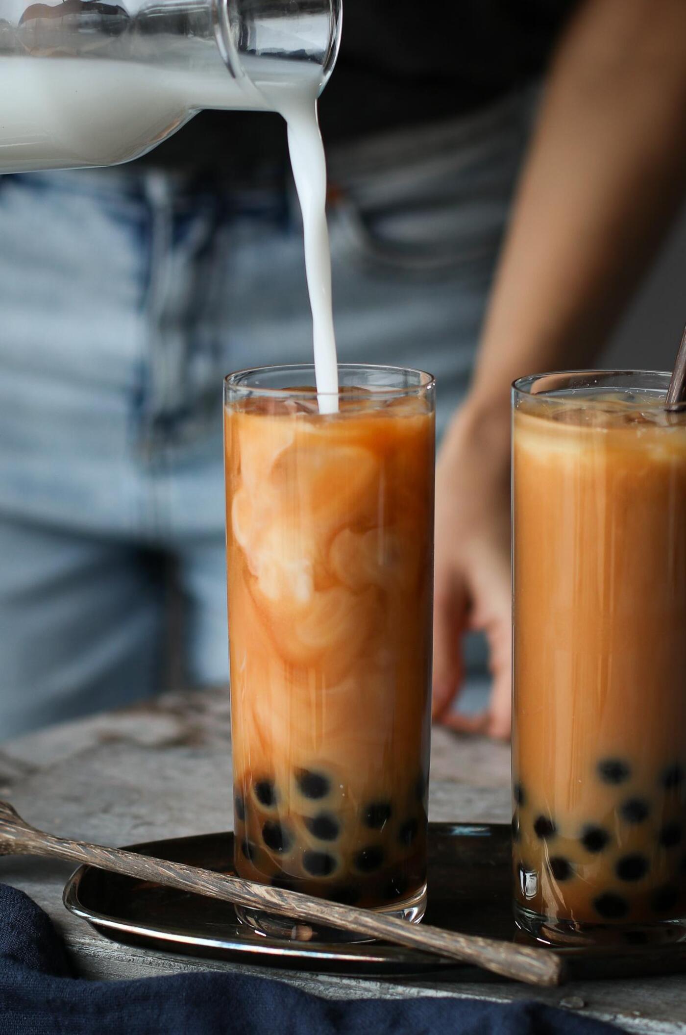 Thai Iced Tea with BOBA.