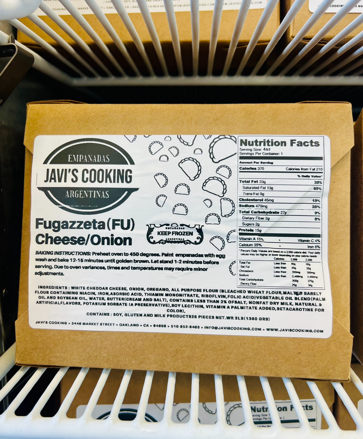 FUGAZETTA-FU (4pack) frozen empanadas.