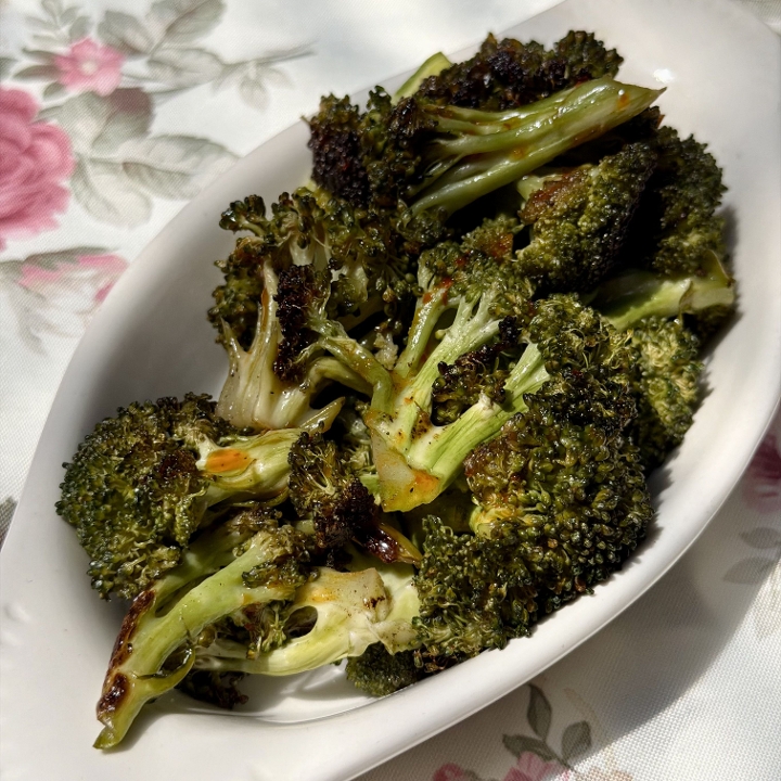 Hot Honey Roasted Broccoli.