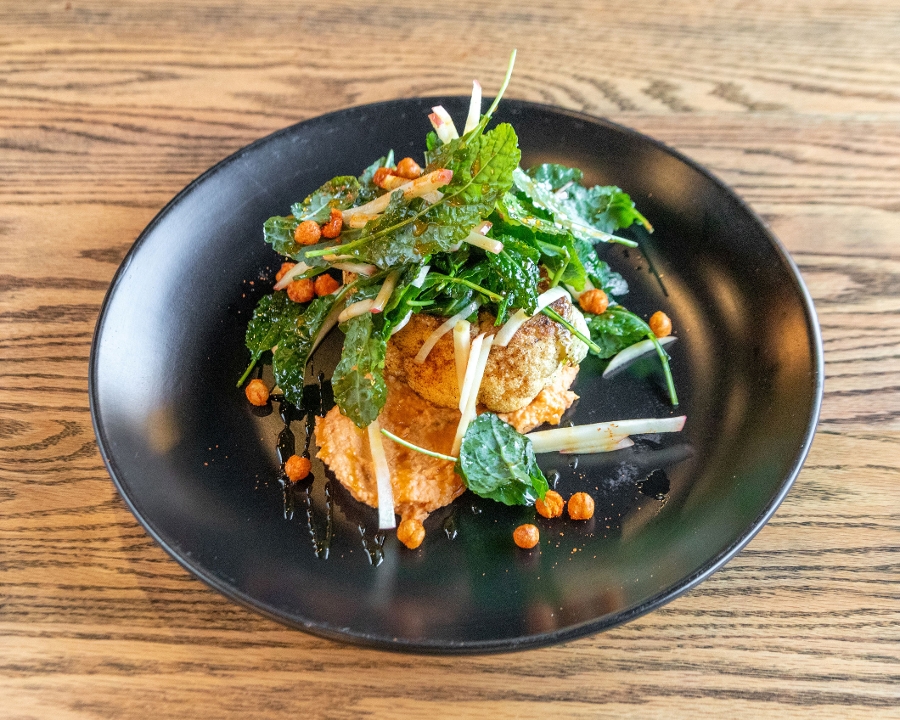 Pan Roasted Spiced Cauliflower “Steak” (V, GF).