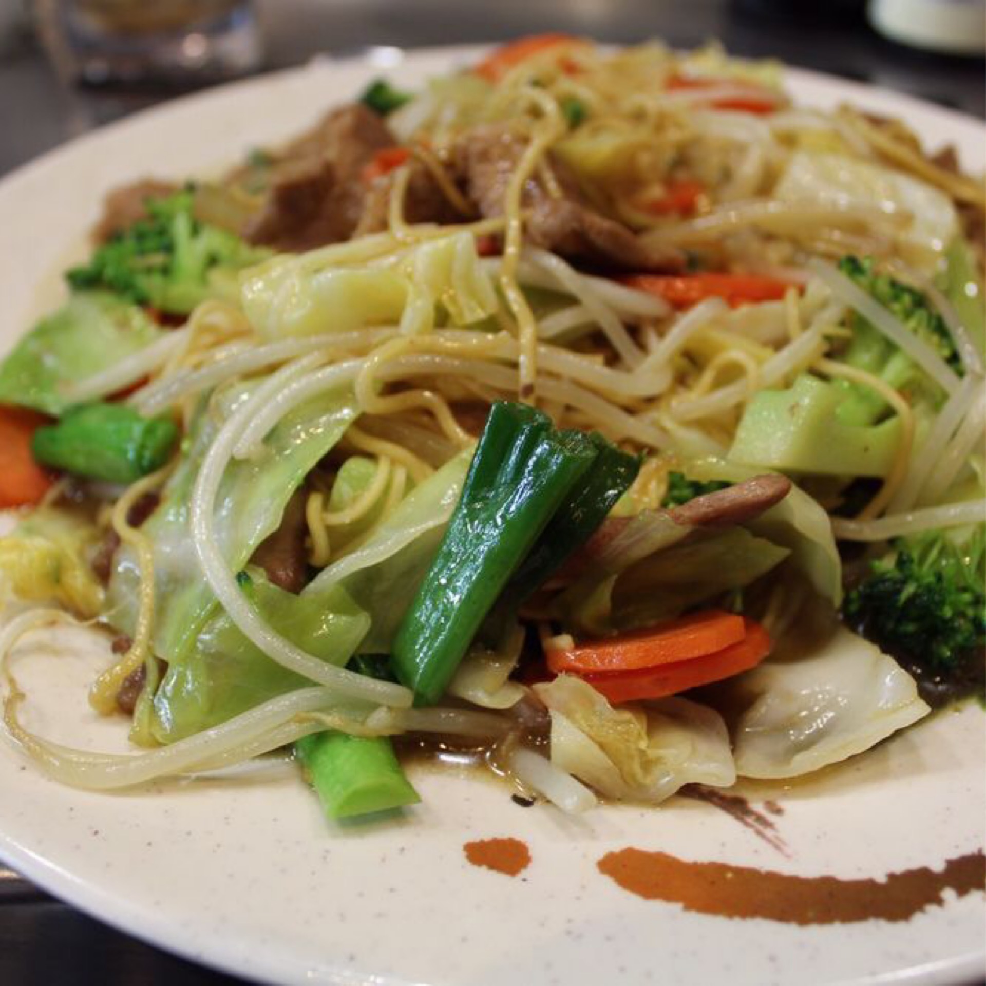 Combinations - 19. VN style chow mein combination chicken, pork & shrimp - mì xào.