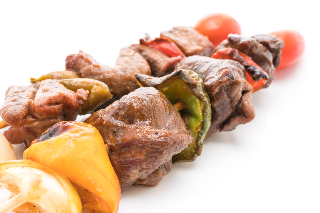 1 beef kabob.