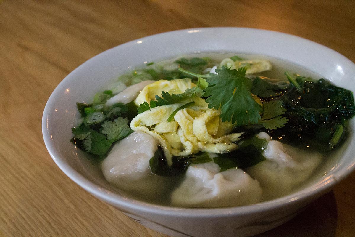 Chicken Bone Broth w. Mini Dumplings.