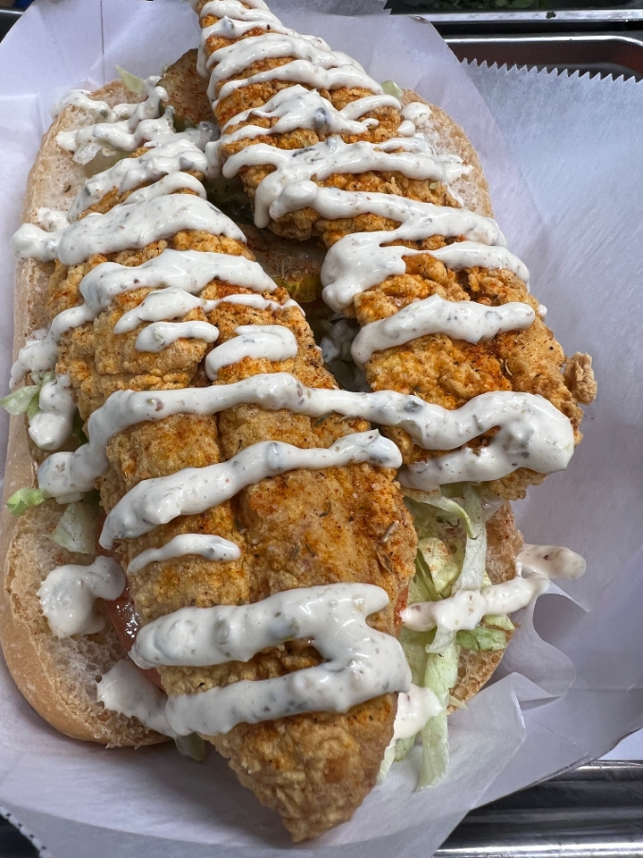 Fried Catfish Po' Boy.