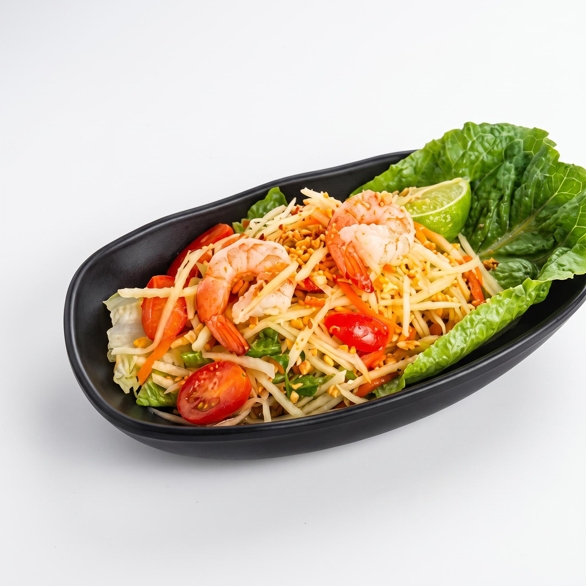 Papaya salad with shrimp.
