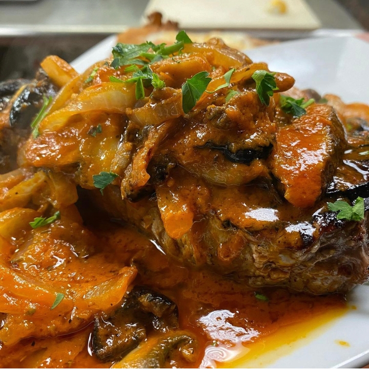 NY Steak Alla Siciliana.