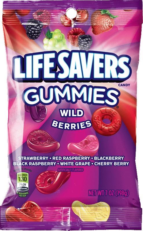 Life Savers Wild Berries Gummy Candy - 7 Oz Bag.