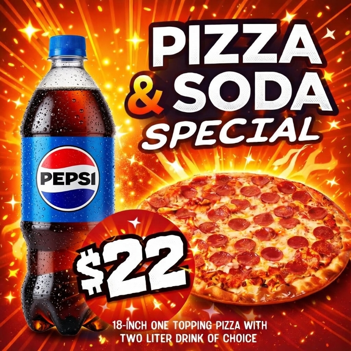 Pizza & Soda Special.