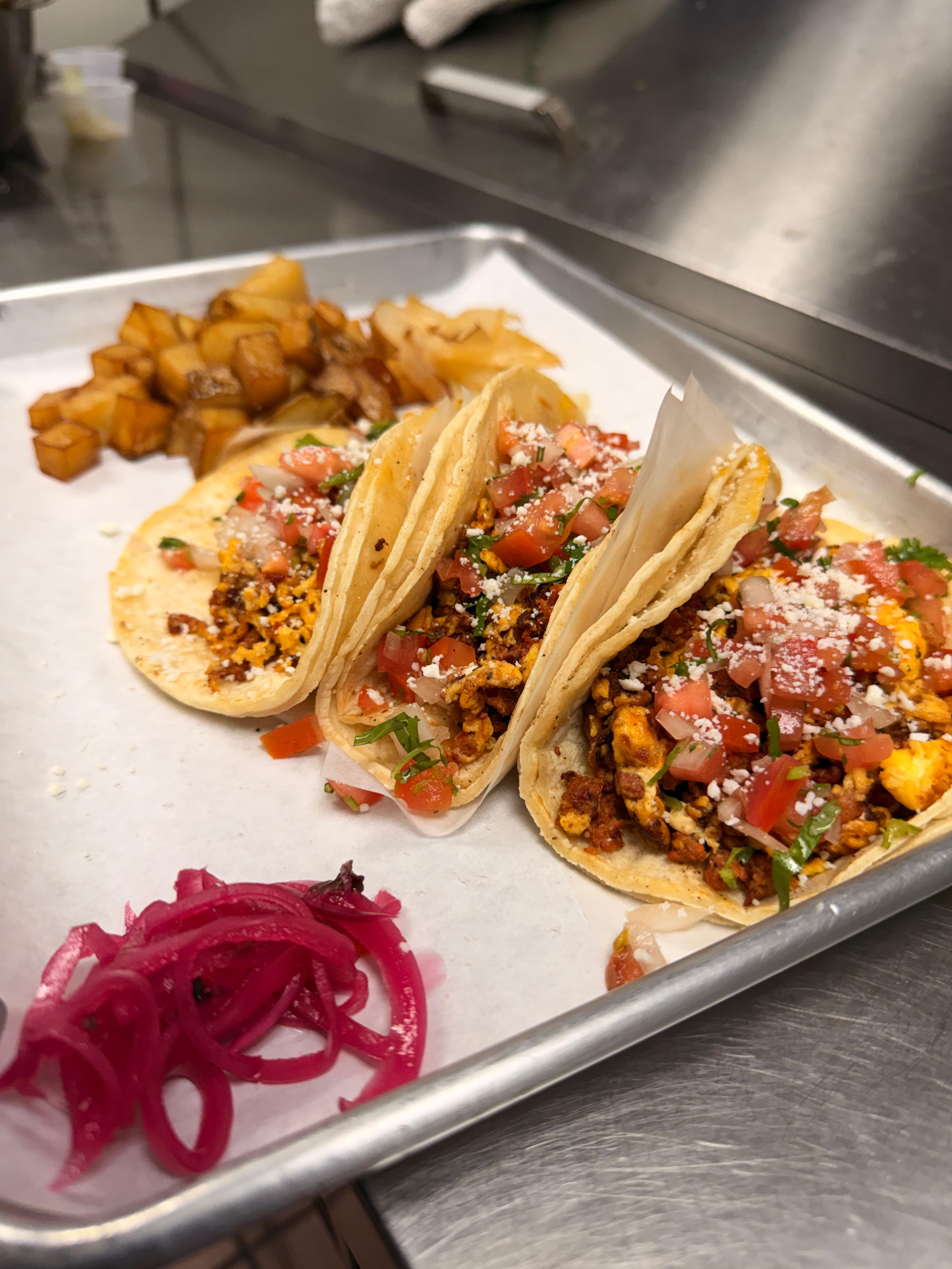 Chorizo & Egg Tacos.