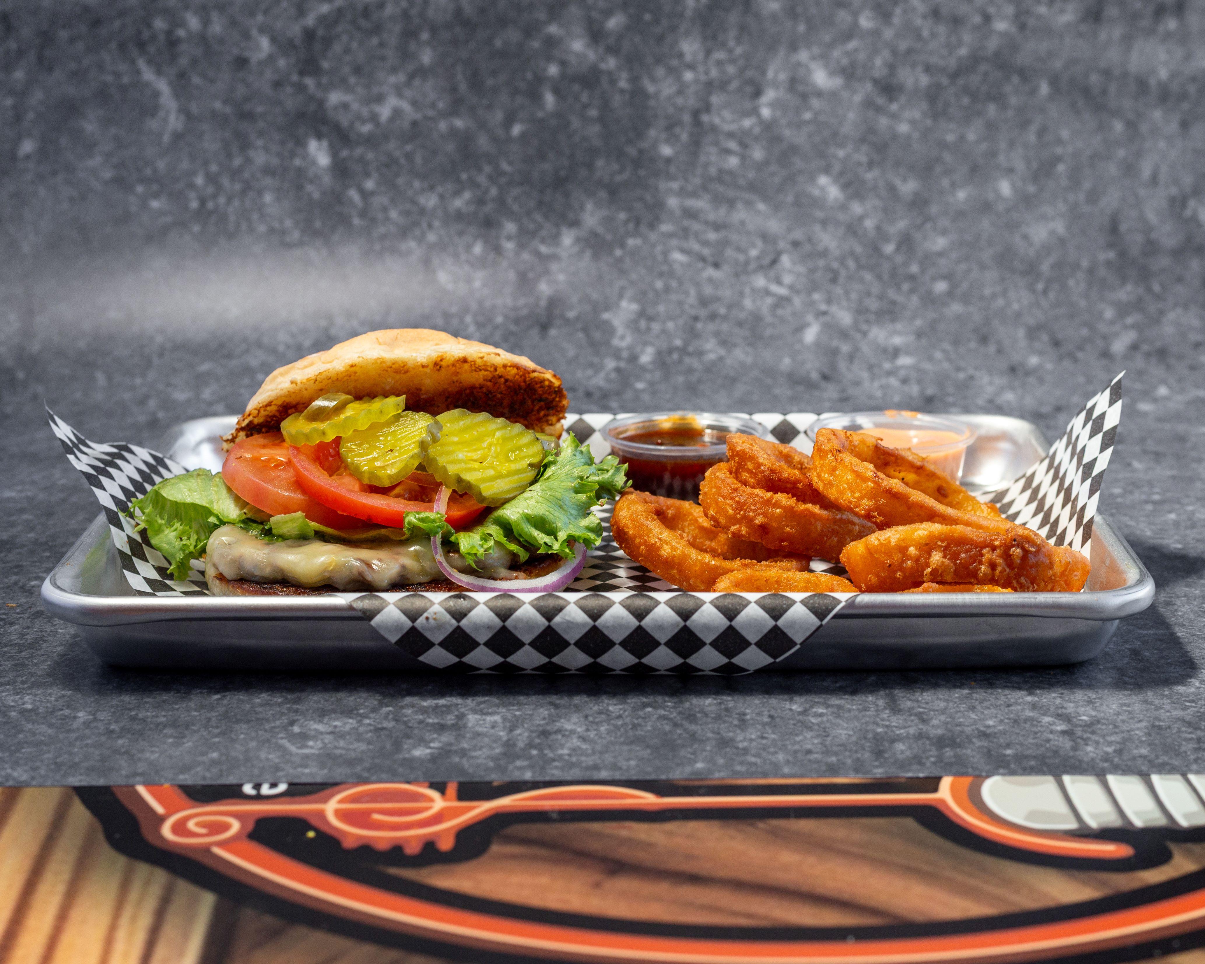 1/4 lb BAGEL CHEESEBURGER.