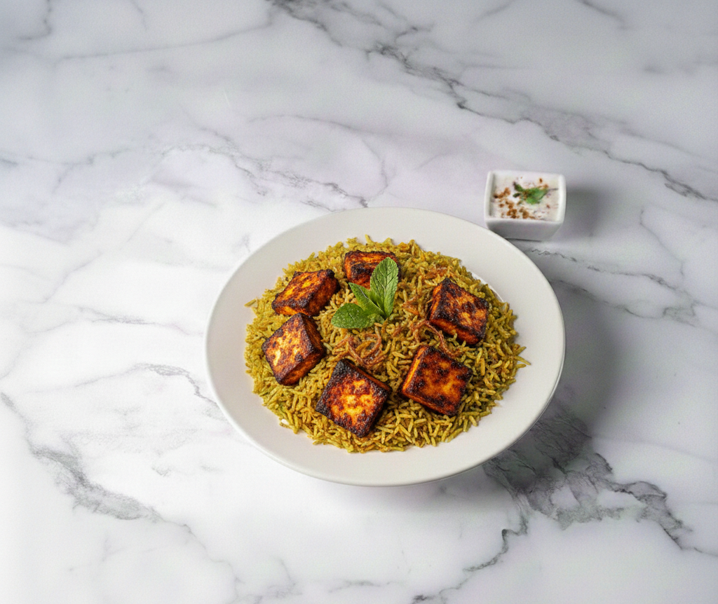 Paneer Tikka Biryani.
