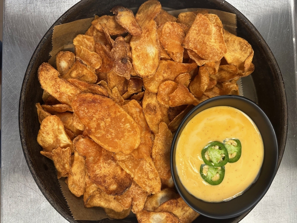 House Chips with a Side of Beer Cheese.