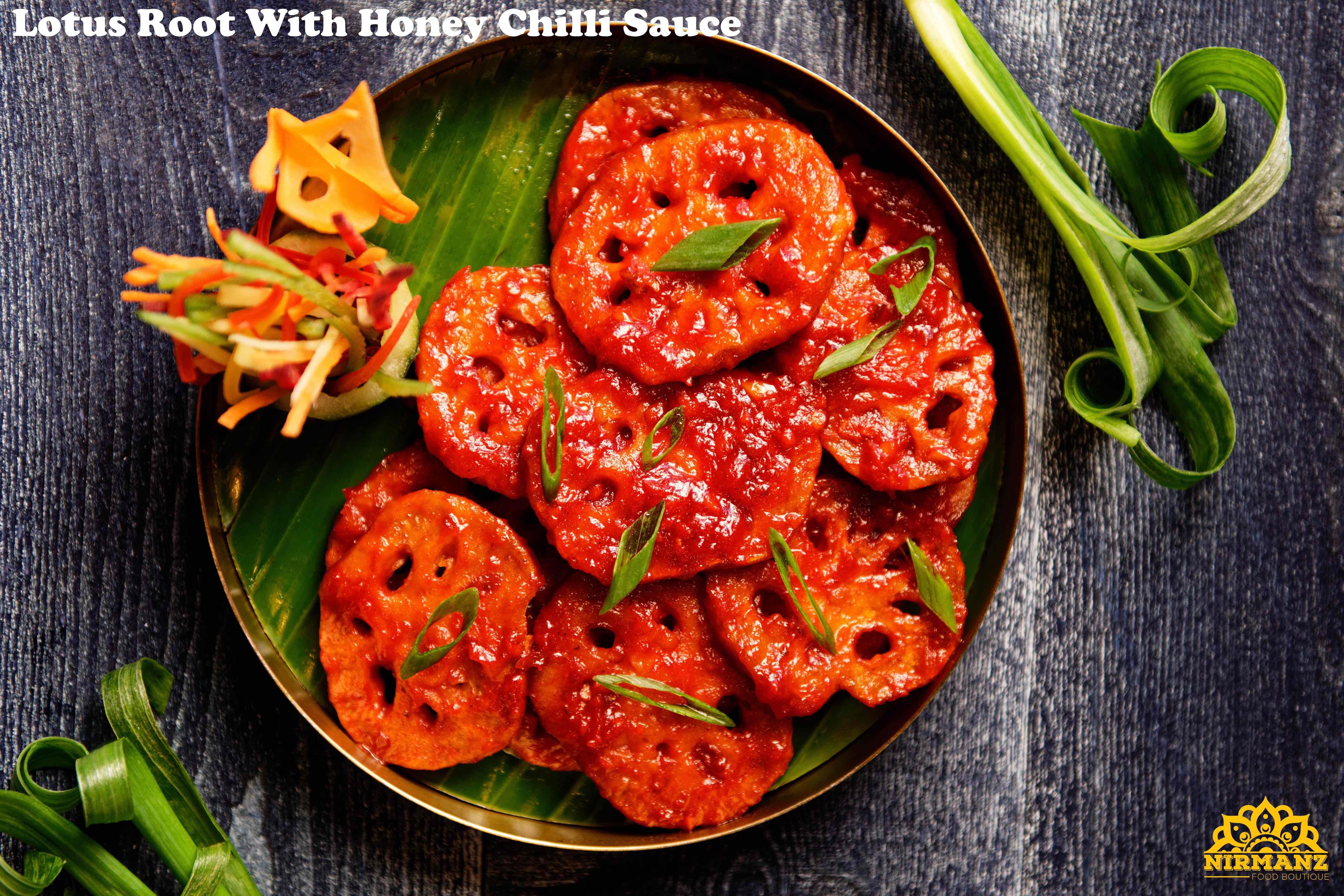Lotus Root With Honey Chilli Sauce.