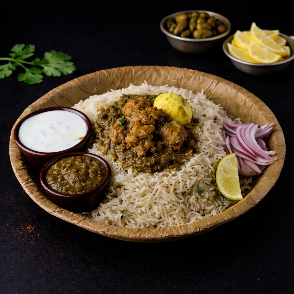 Gongura Chicken Pulao (Sorrel Leaf Chicken Pulao).