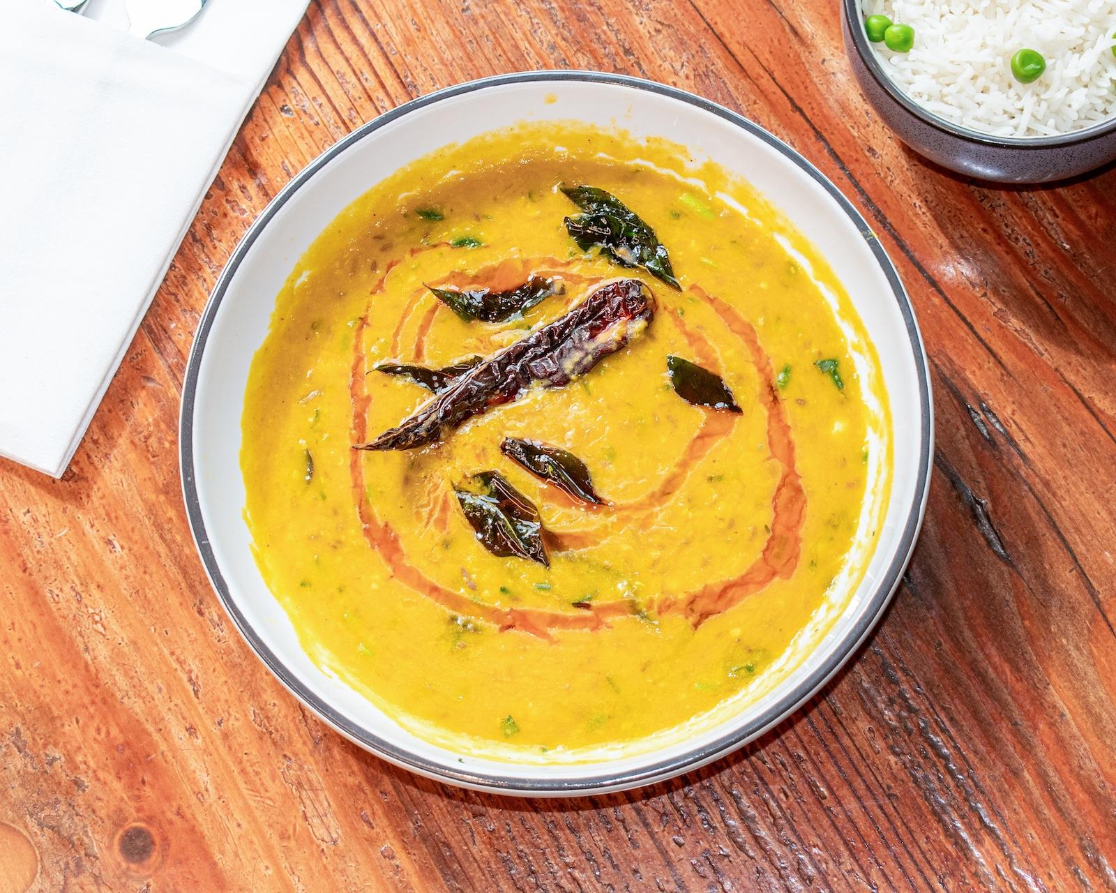 Dal Tadka, Spinach and Tomato.