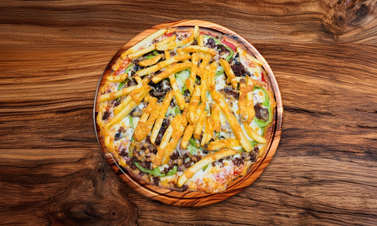 Large Cheeseburger & Fries Pizza 14(Greek Style).