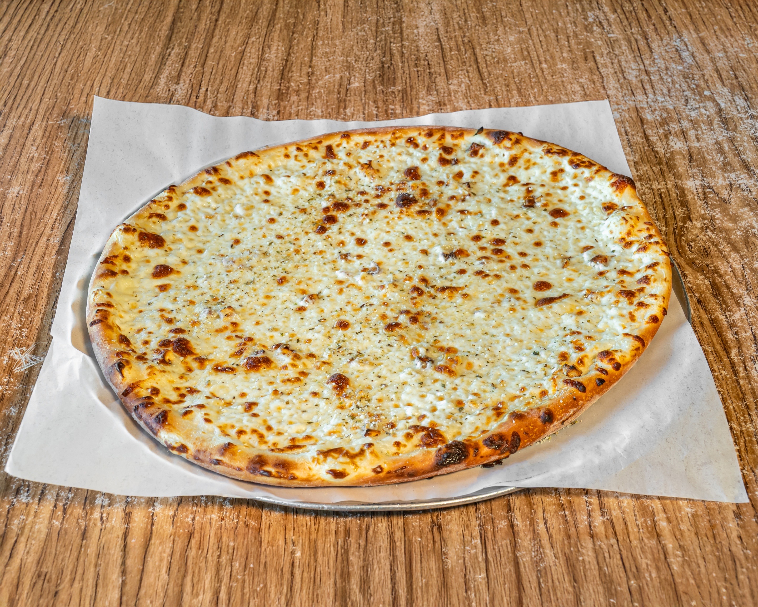 Four-Cheese Alfredo Pizza.