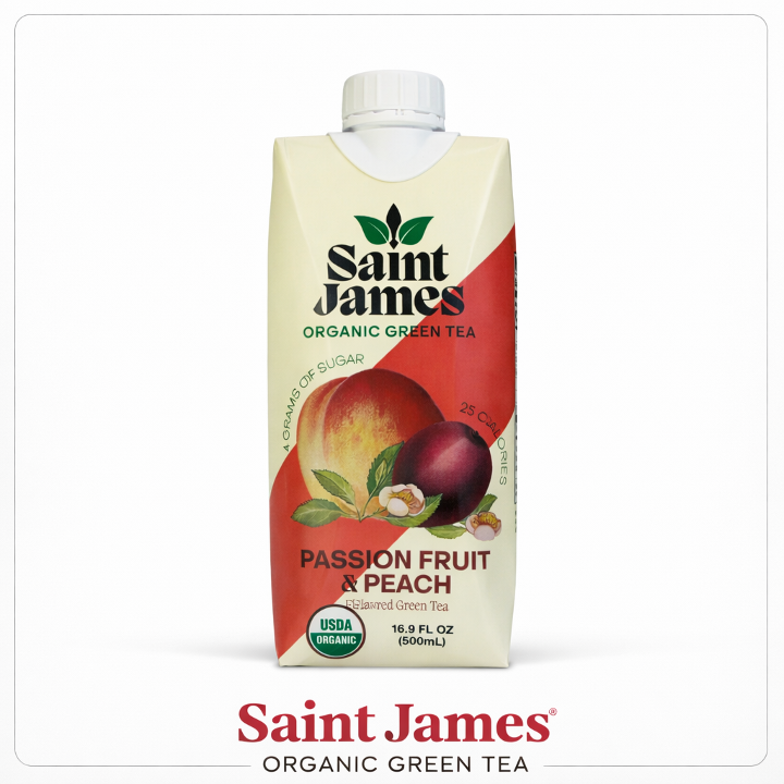 SAINT JAMES PASSION FRUIT PEACH GREEN TEA.