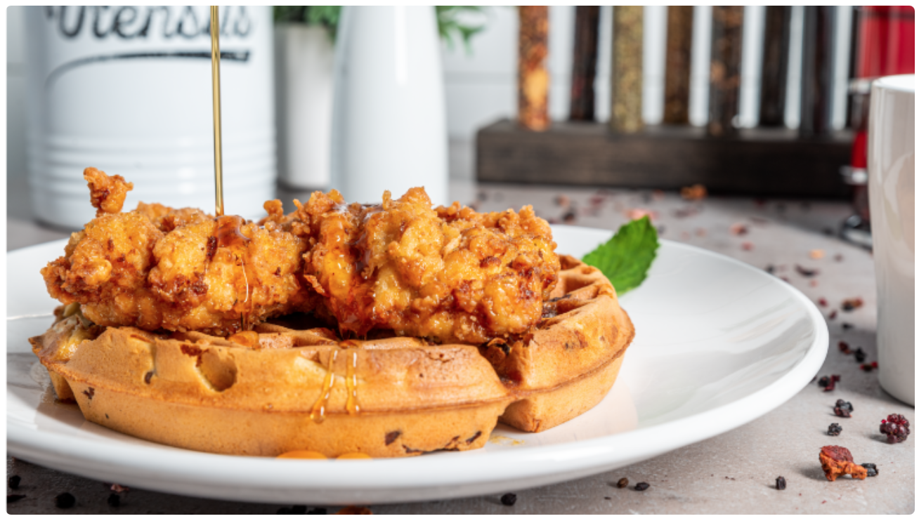 Buttermilk Battered Chicken & Waffle.