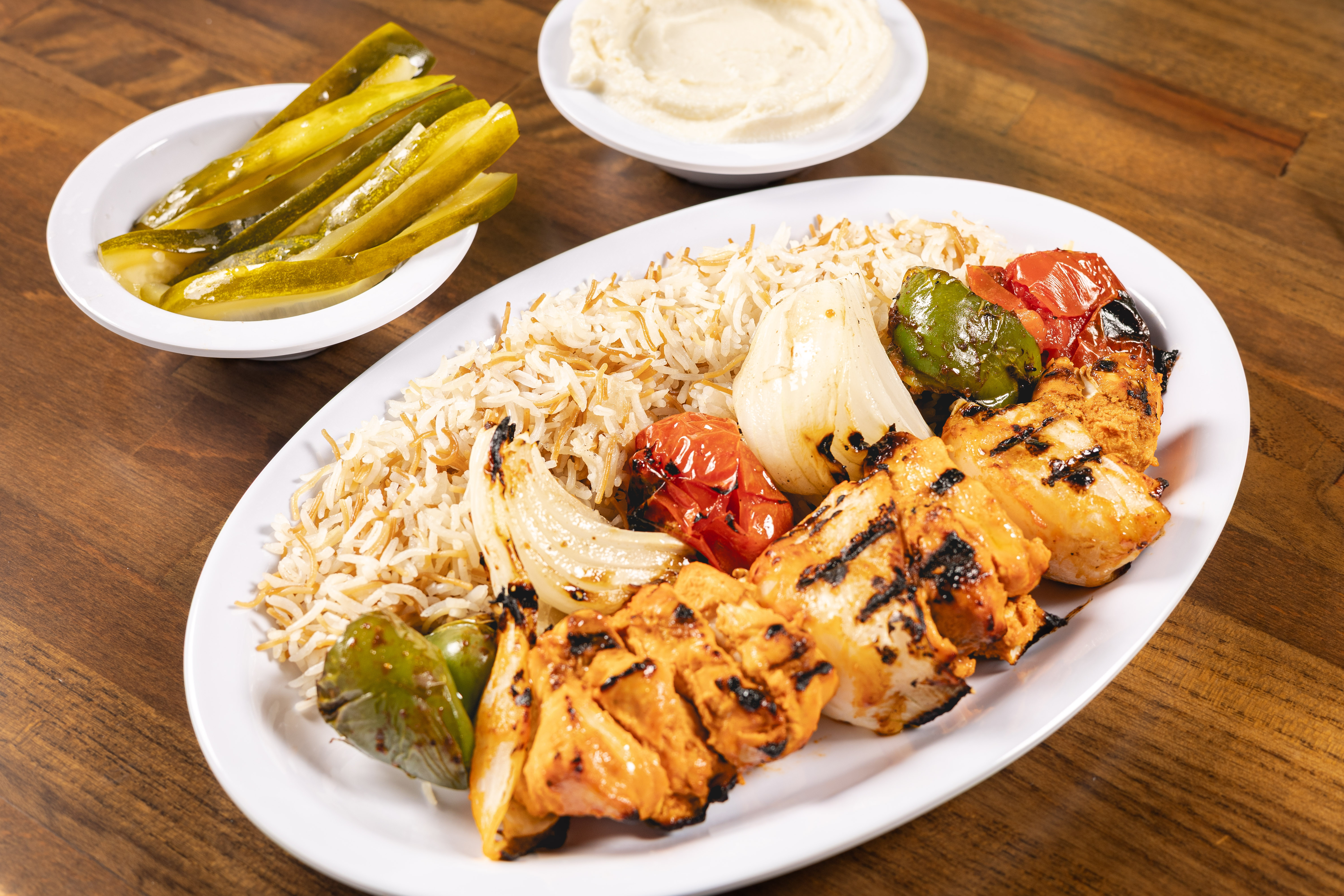 Tawook (Chicken Kabob Platter).