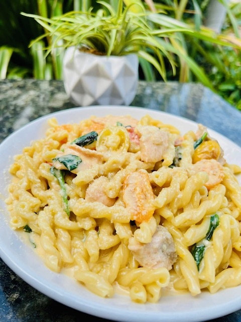 Creamy Salmon Pasta.