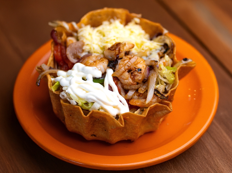 Fajita Taco Salad Shrimp.