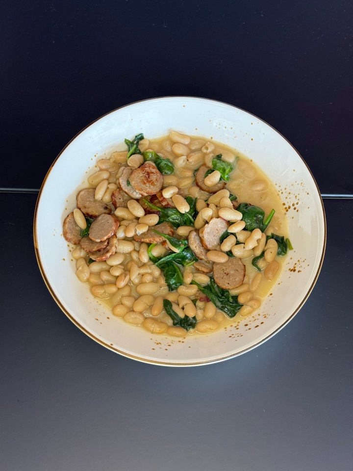 Spinach, Sausage, & Beans.